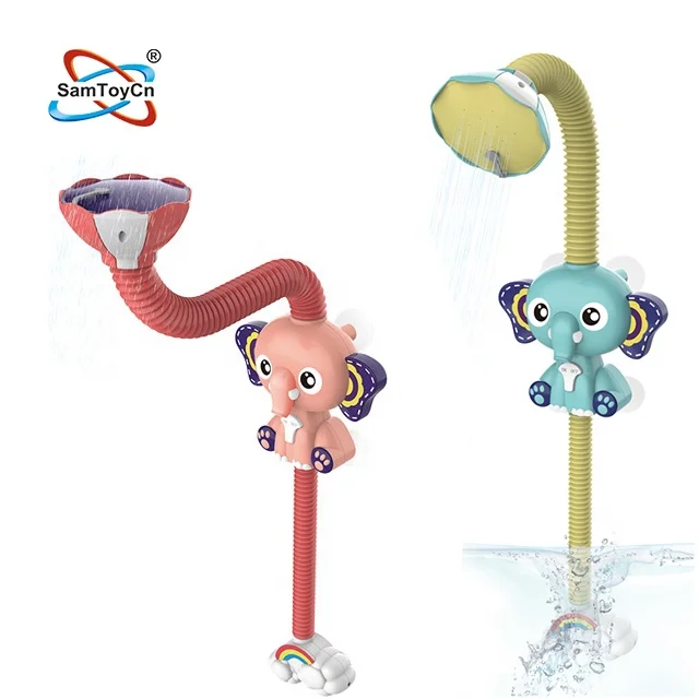  Electric Plastic ABS Bathroom Play Cute Baby Elephant Sprinkler Bath Toy for