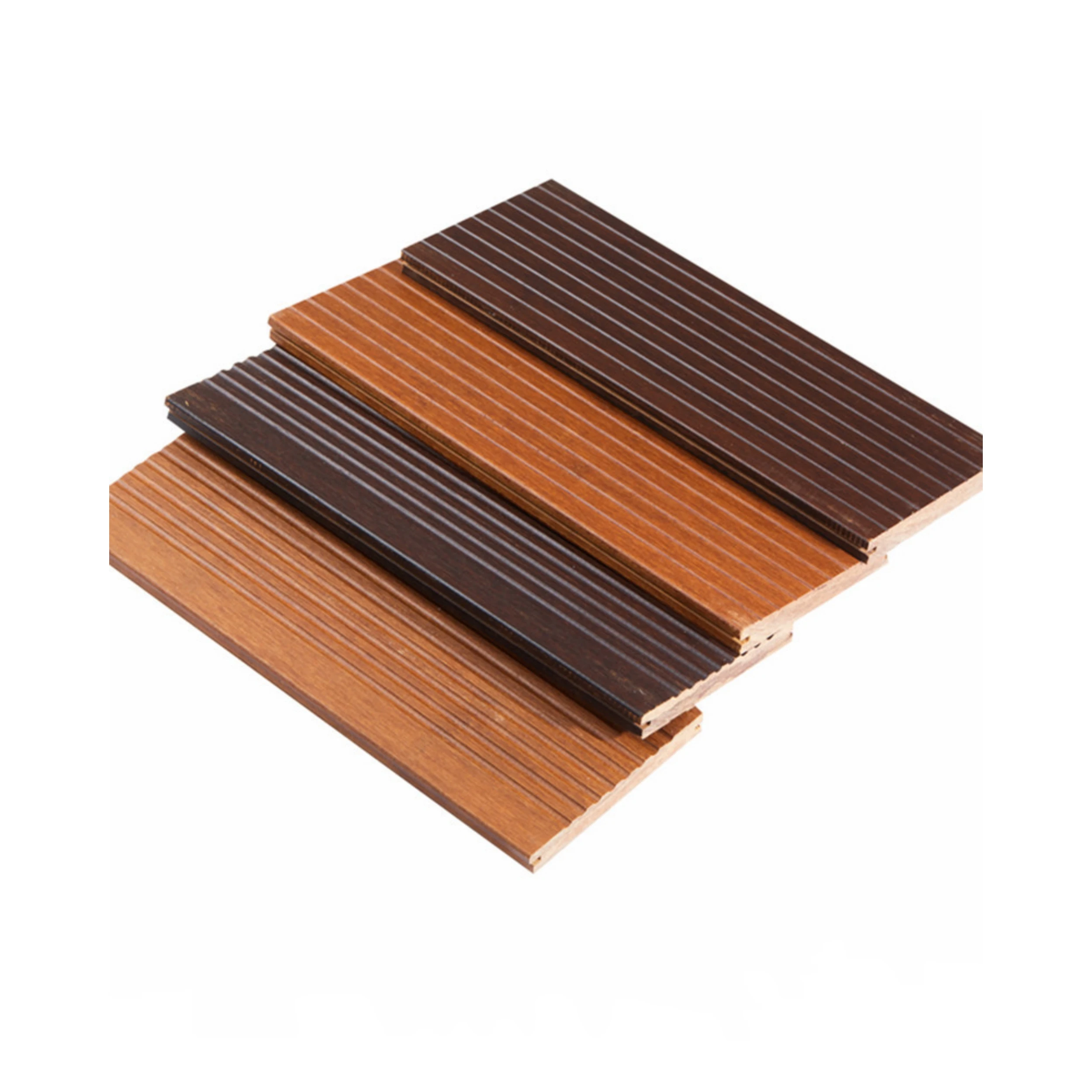 Wood Plastic Composite WPC Bamboo Decking Walkway Hotel Resort Deep Carbonization Bamboo Flooring Deck