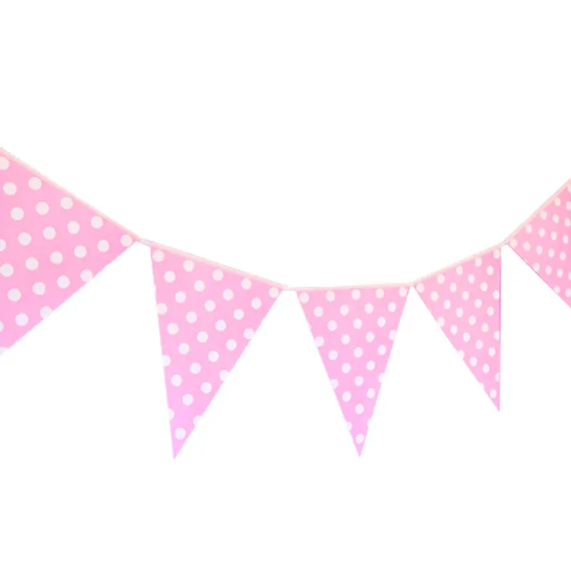 New party bunting banner supplies decorative baby shower banner color pennant festive atmosphere dot small bunting party hanging