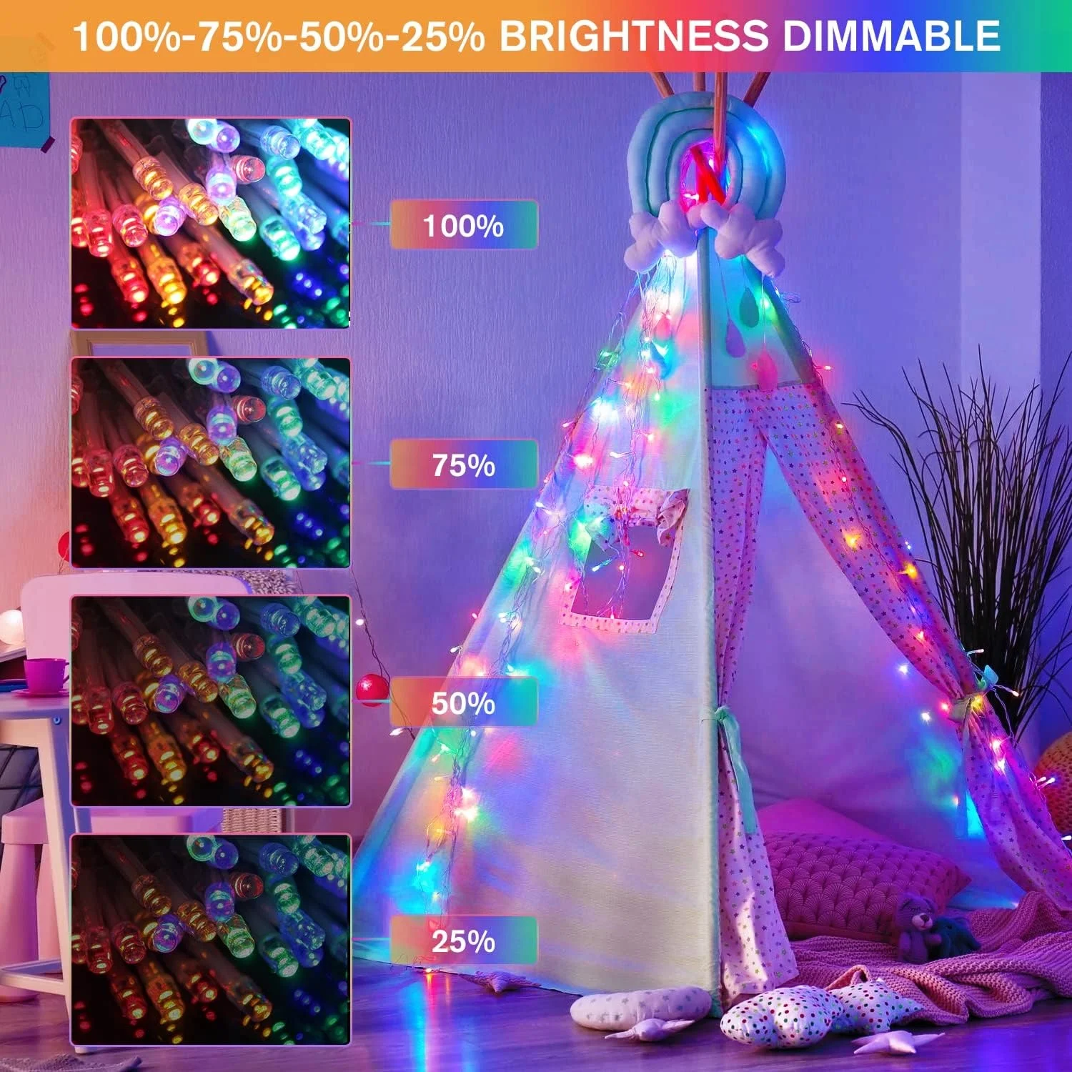 Smart Tuya WiFi  Christmas String Lights 200LED Color Changing LED RGB App-Remote-Control Control for Indoor Outdoor Party Decor