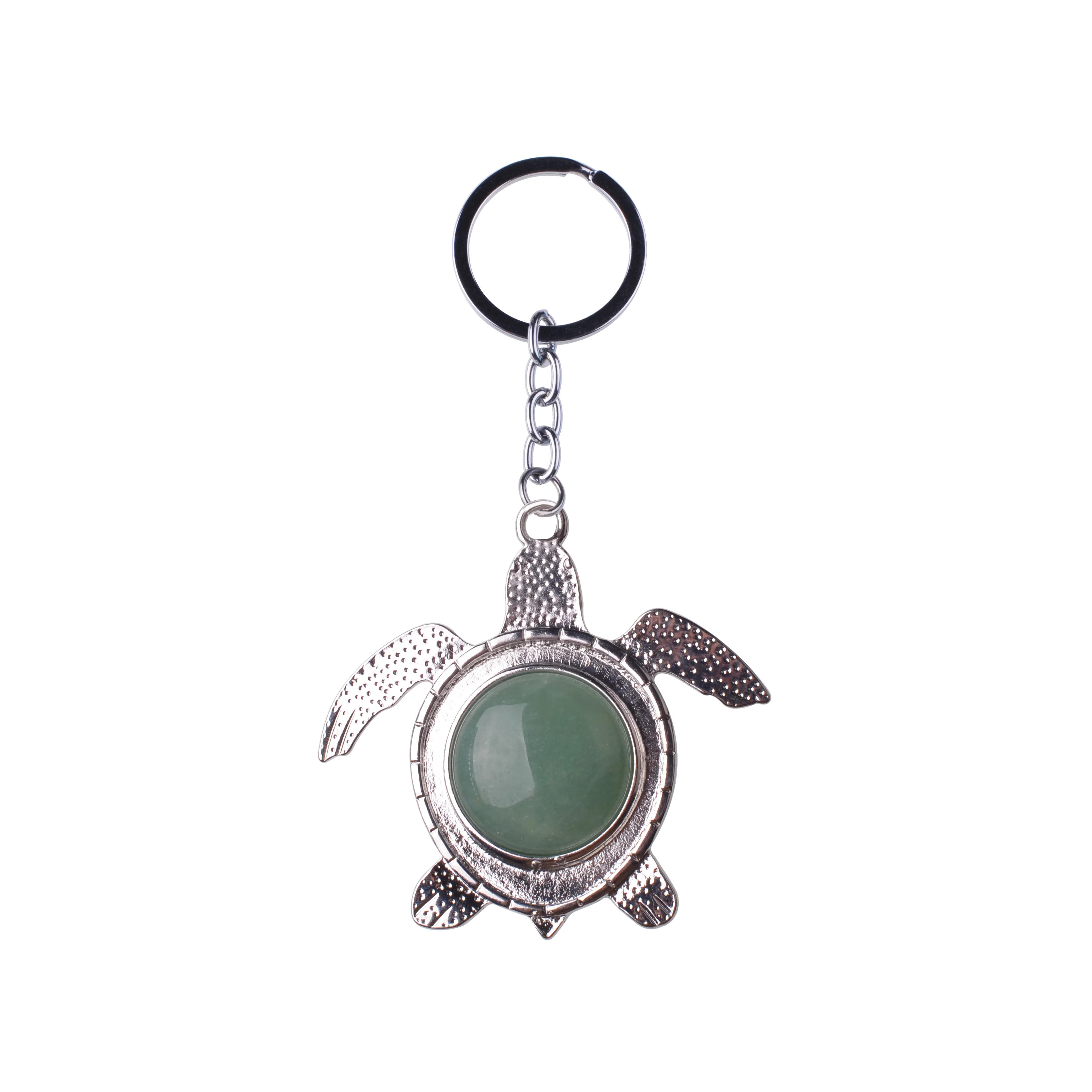 Turtle Gem Pendant Key Chain Antique Silver Animal Shape Treatment Chakra Bead Crystal DIY Necklace Jewelry Making