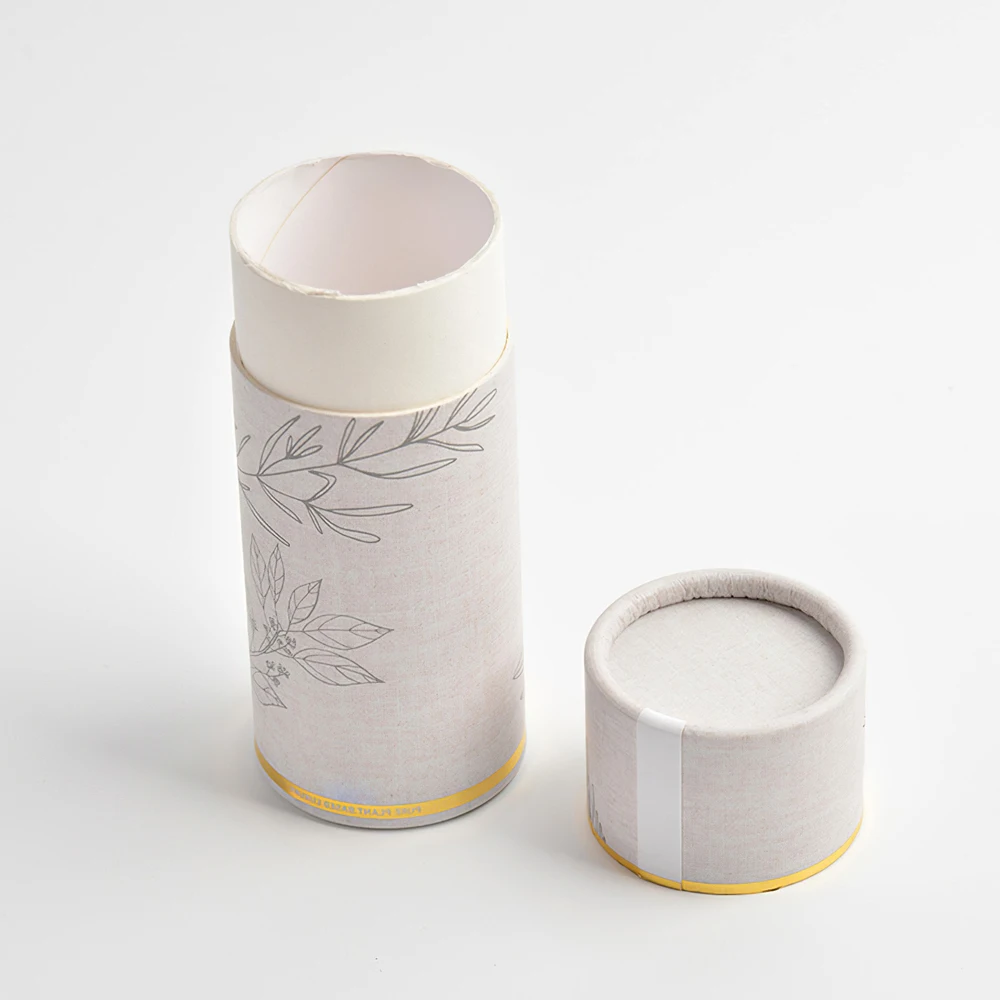 Recycled Cardboard Cylinder round Box Cylindrical Canister Paper Tube Packaging for Beverages & Cosmetics Gift Idea