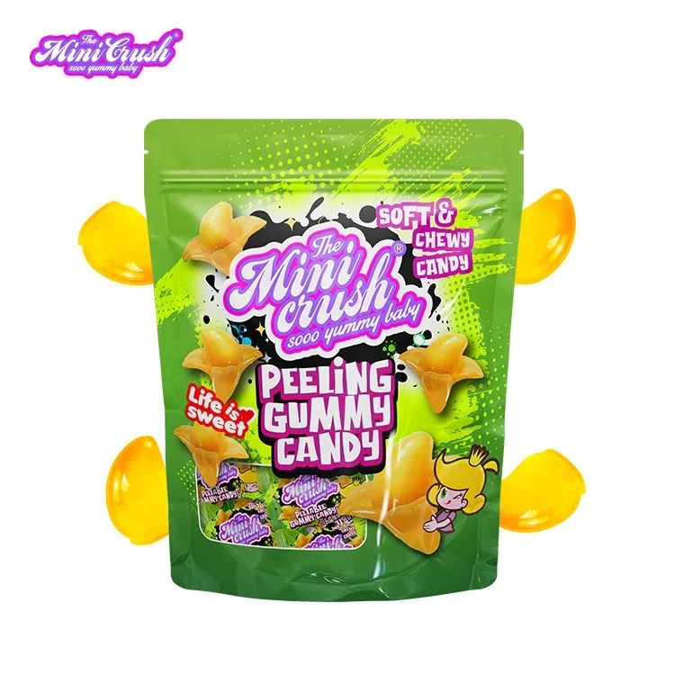 Gummy Candy Manufacturers Supplier Wholesale Sweets Peeling Soft Candy Mango Fruity Flavors Peelable Candy