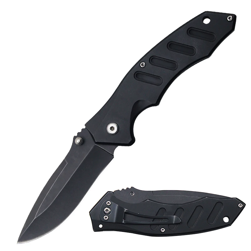 Yangjiang Knife Women Self-defense Outdoor Black Steel Pocket Folding Survival Knife