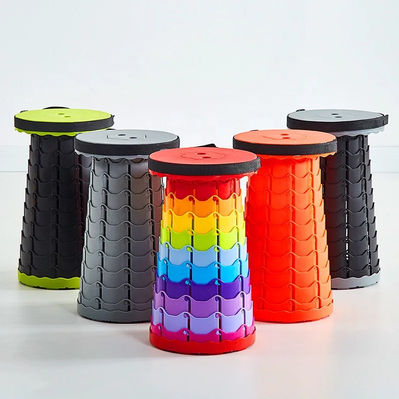 Factory Portable plastic folding stool Lightweight Portable Folding Step Telescopic Stool