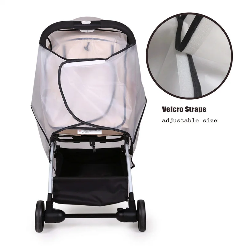 High Transparency Baby Stroller Rain Cover Protection Windproof Waterproof Stroller Rain Cover Fashion EVA Film Stroller Cover