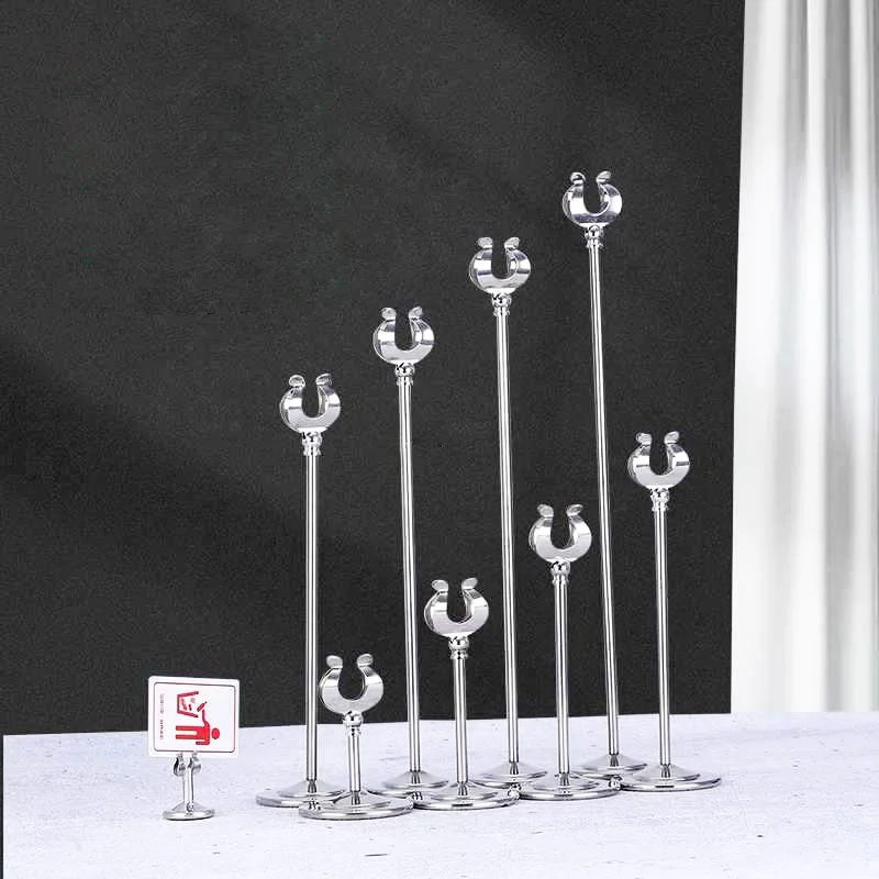 Stainless Steel Restaurant Buffet Table Number Stand Wedding Table Place Card Holder Stand
