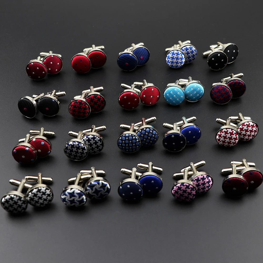 MensRoundBraided Jewelry  Fashion Shirt Cufflinks For Wedding Party Suit Shirt Stripe  Dot Silver Cuff Link Men Accessories Gi