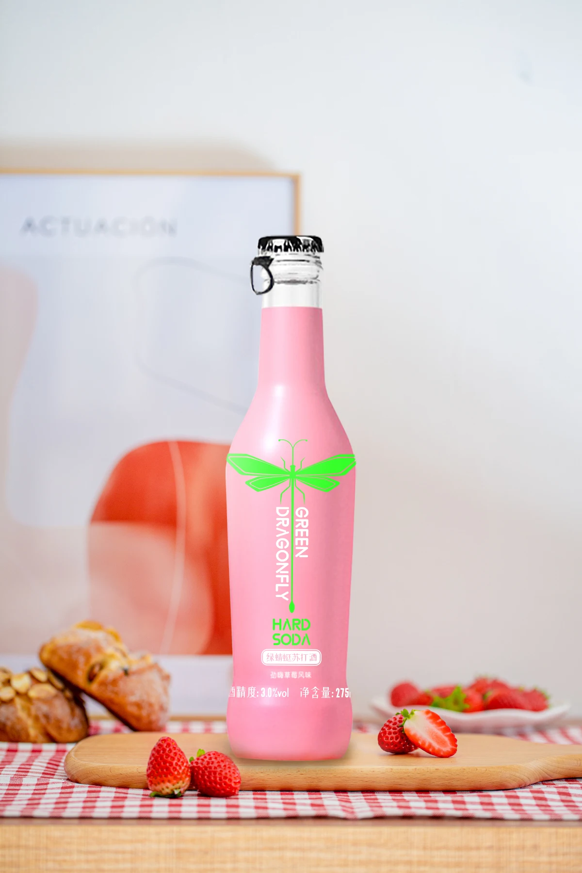 Бутылка для питьевой воды с зеленой стрекозой ликер алкогольных напитков 275 мл 3.5% Том поставщик ликера содой