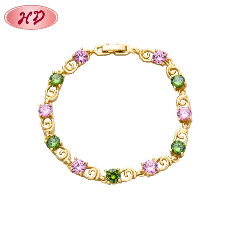 
Hot Sale Anniversary 13G 18K Fashion Jewelry White Crystal Charm Bracelet Women 