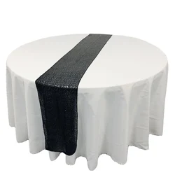 Wholesale Cheap Polyester Wedding Decorative Sequin Table Runner Silver Dining table runner