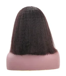 YESWIGS Raw Indian Virgin Human Hair Lace Frontal Wig for Black Women HD Full Lace Front Wig Deep Wave Curly Bob Closure Wig