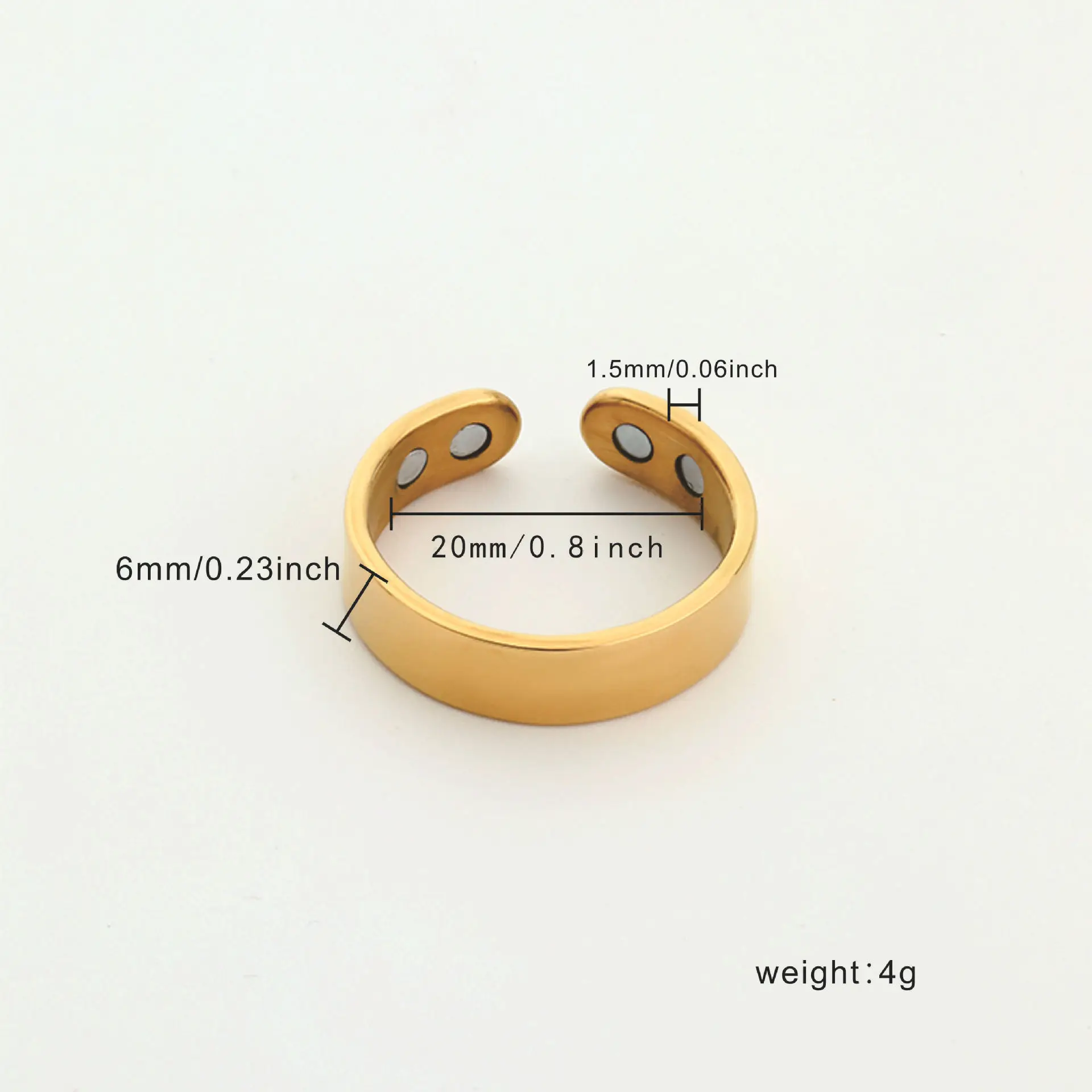 DAIHE Wholesale Couple Rings Health Management Magnetic Healing Punk Ring Jewelry Open Adjustable Double Magnetic Rings