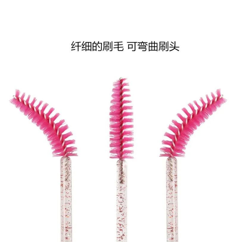 OEm  Shiny Makeup Brushes Disposable Mascara Wands lash Brush Wands Eyelashes Comb Eyelash Brushes