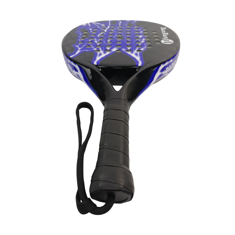 DunRun Custom Professional Black And Blue Pu Grip Adult 18K Padel Racket Factory