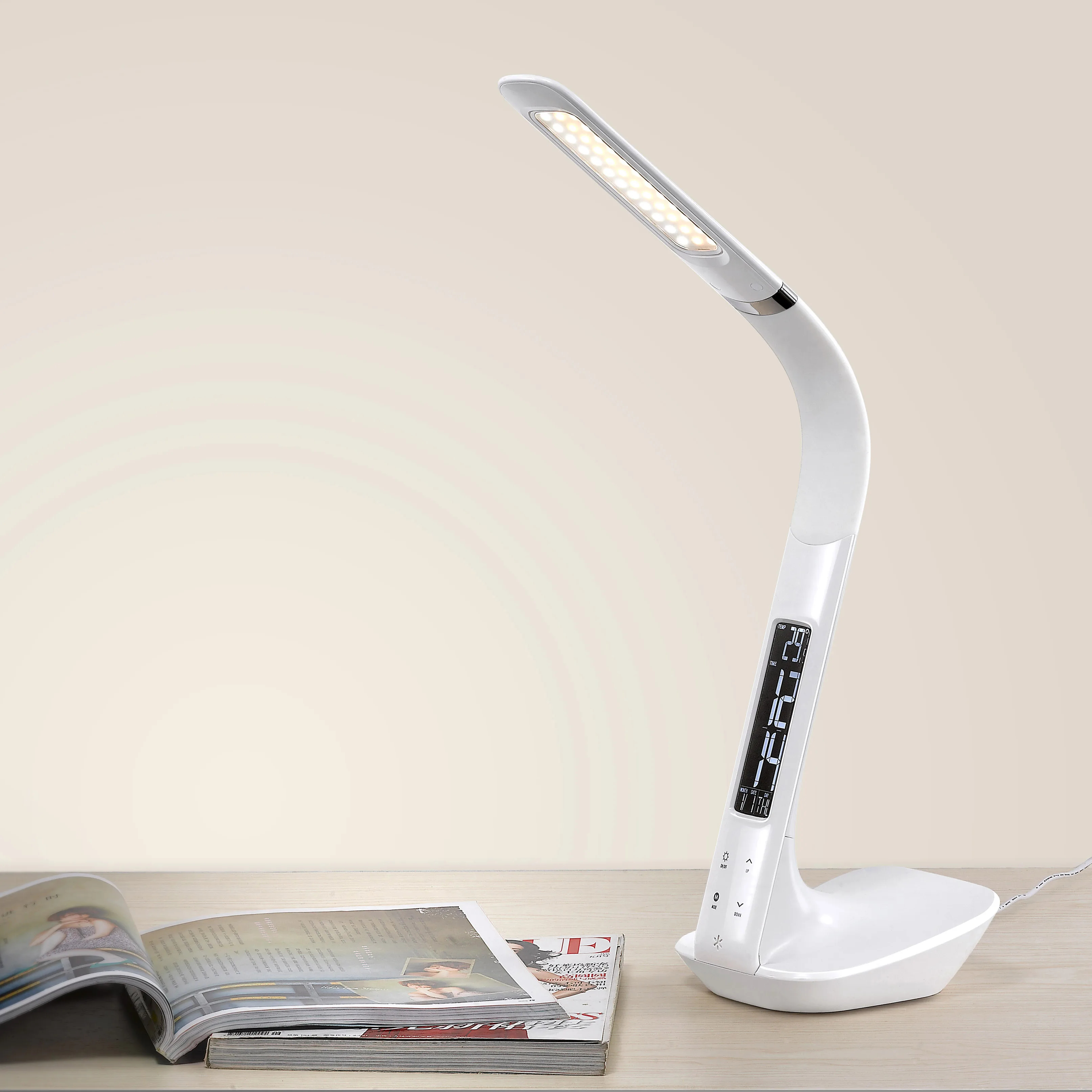 Holiday Inn bedside goose neck LED portable Table Lamp with USB and convenience power outlet