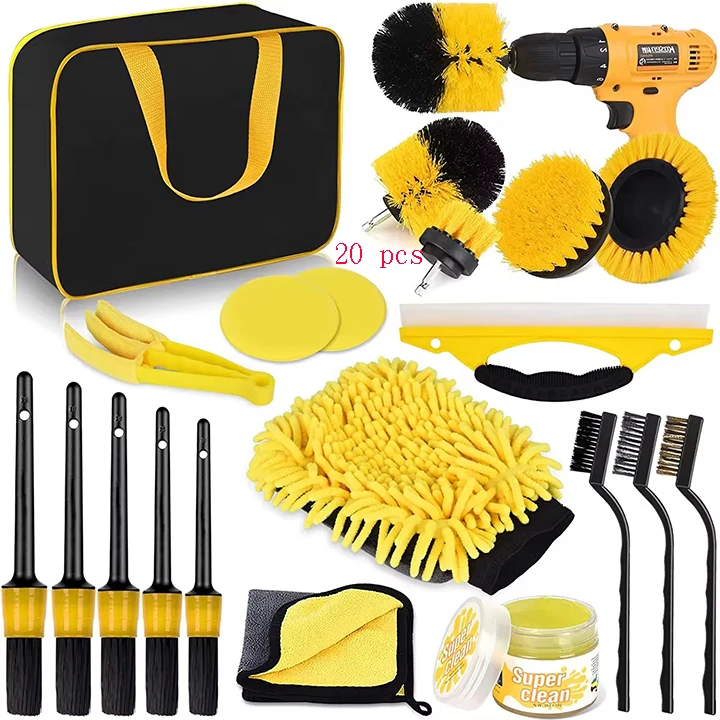 Professional Auto Care kit Car Windshield Cleaning Tool Detailing Brush Set for Interior Exterior Washing