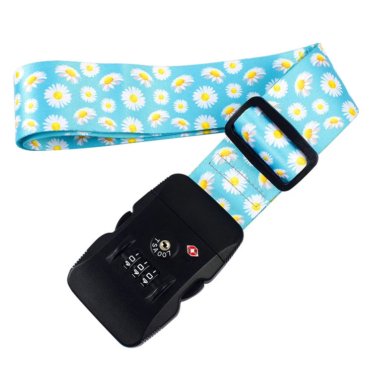 Adjustable Luggage Strap Packing Belt Suitcase Baggage Security Straps with Approved Lock