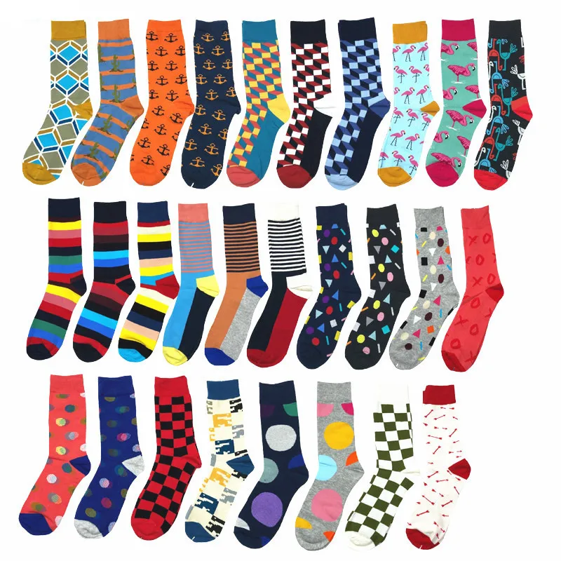 Factory Custom Fashion Breathable Mens Cotton Crew Dress Socks