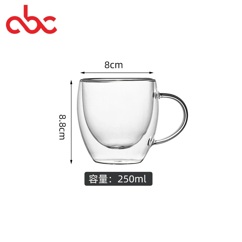 Wholesale Drink Ware Custom Logo Eco Friendly Espresso Borosilicate Glass Mug Latte Cup
