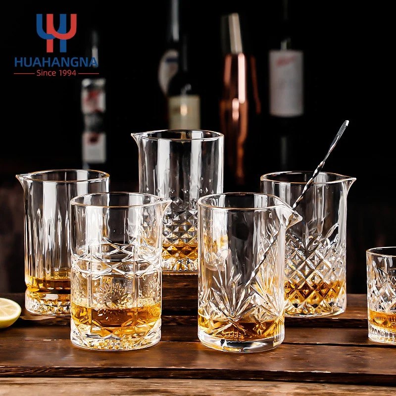 24oz Barware Crystal Bar Stirring Glass Pitcher Old Fashioned Cocktail Beaker Diamond Cut Cocktail Mixing Glass Bartender