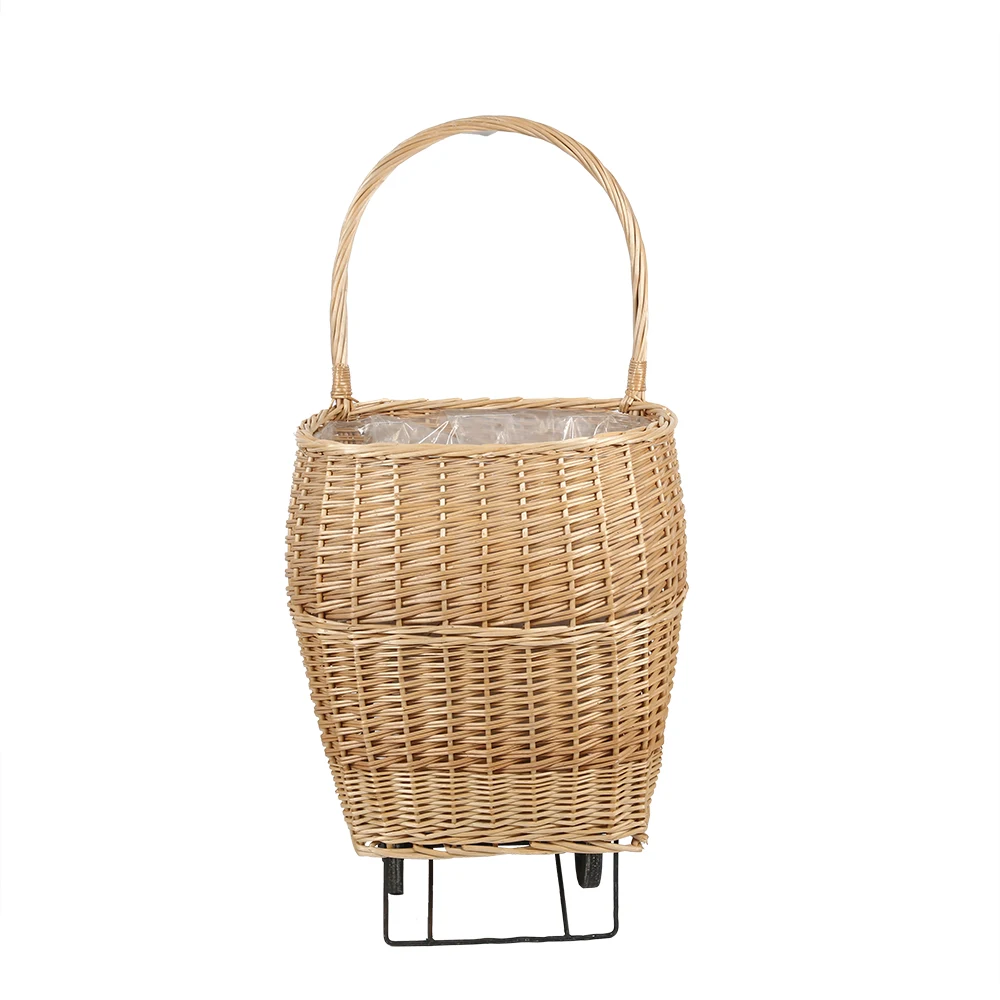 Direct selling supermarket shopping trolley shopping cart storage basket wicker storage basket