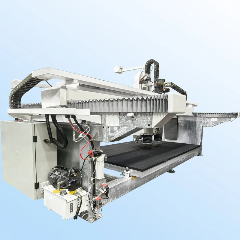 2025 hot Italian software Hualong machinery 5 +1 axis bridge saw granite marble CNC Cutting and Milling Stone Processing Machine