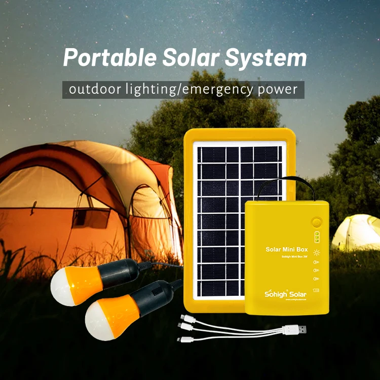High standard Sohigh Mini solar generator 3W for lighting , charging phone solar energy products