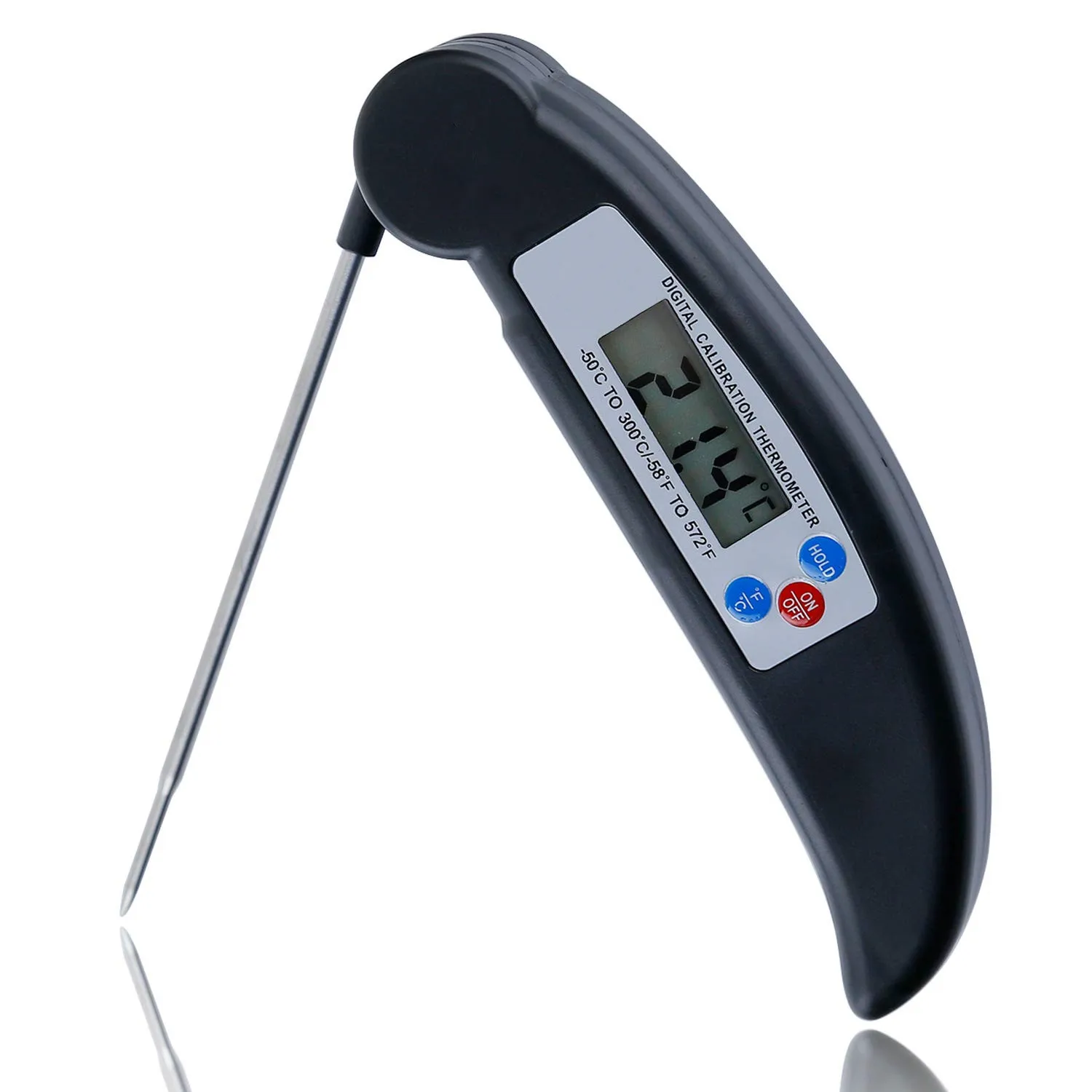Household BBQ Meat Thermometer with Folding Probe Large Digital Display Food Thermometer