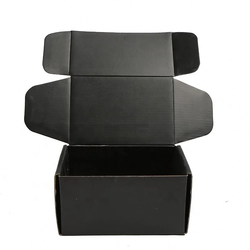 Fashion Luxury matte gift box black mailer packaging box cardboard shipping box with custom logo