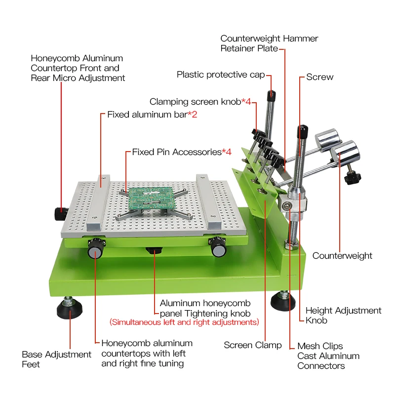 DELIOU High Precision SMT Manual Solder Paste Printer 300x400mm Pcb Stencil Printer For PCB Solder Paste Printing