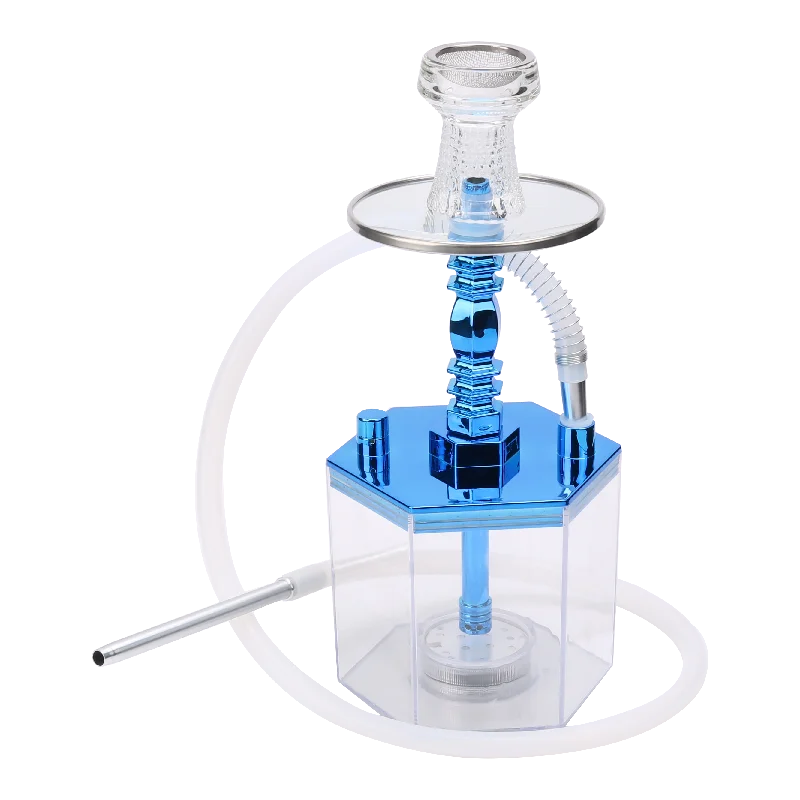 chicha shesha smoke hukkah shisha hexagon hookah shisha led hexagon hookah hooka nargile acrylic hookah narguile