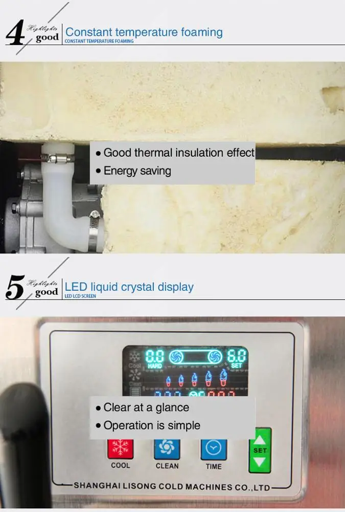 
soft serve ice cream making machine,3 flavor soft fruit ice cream machine,110V/60HZ,220V/50HZ 