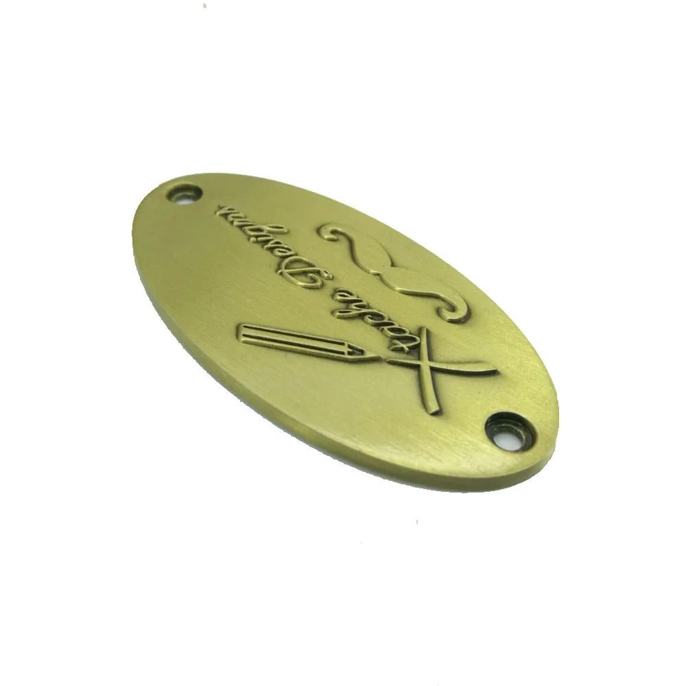 High quality Custom Metal gold Logo for furniture with screws