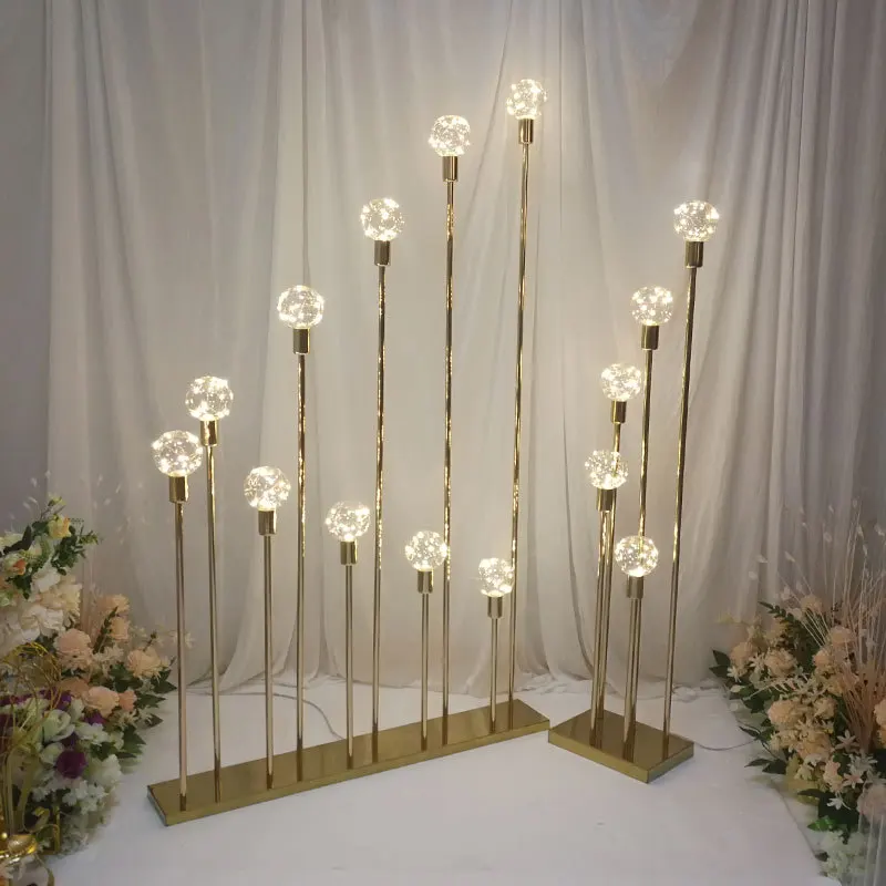 New wedding props golden star reed dragon ball decoration romantic bulb road lead stage background metal light