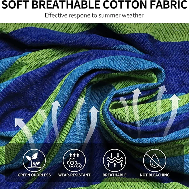 High Quality Canvas Outdoor Camping Travel Portable Anti-Rollover Hammock Portable Lightweight Hammock Family Garden Hammock