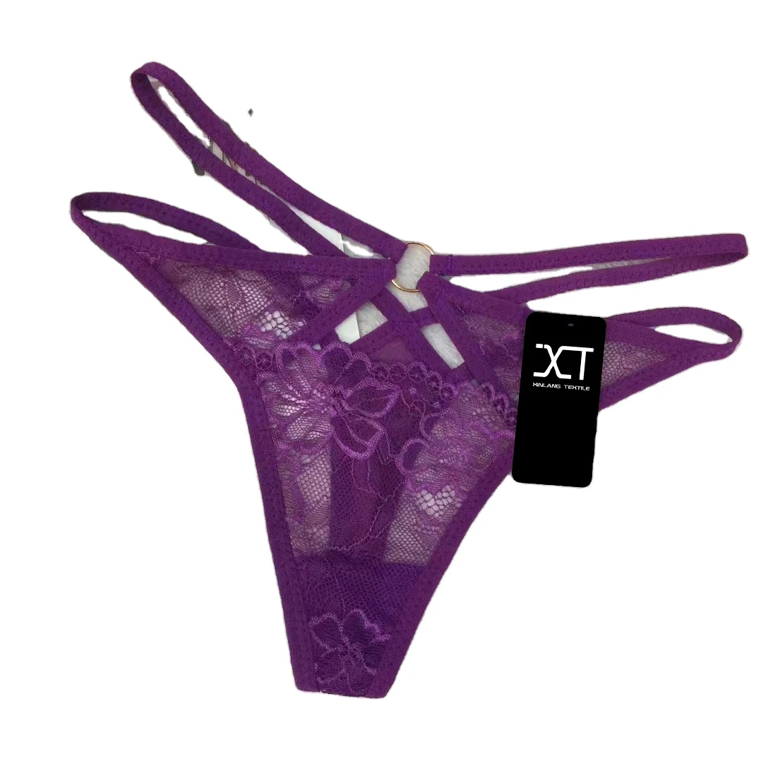 Wholesale thongs and g strings Lace flower lace ladies sexy underwear transparent women sexy string panties lace