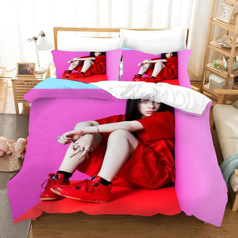 
Novel printed bedding set Billie eilish 1 custom duvet covers hot sell buy online bed sheets 