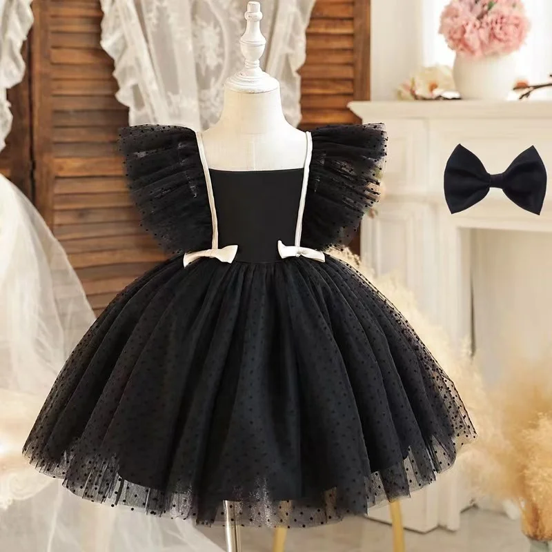1 2 3 4 5 Years Old Bow Toddler Frocks Lace Patterns Sequin Wedding Children Dress Party Gown Kids Dresses for Girls