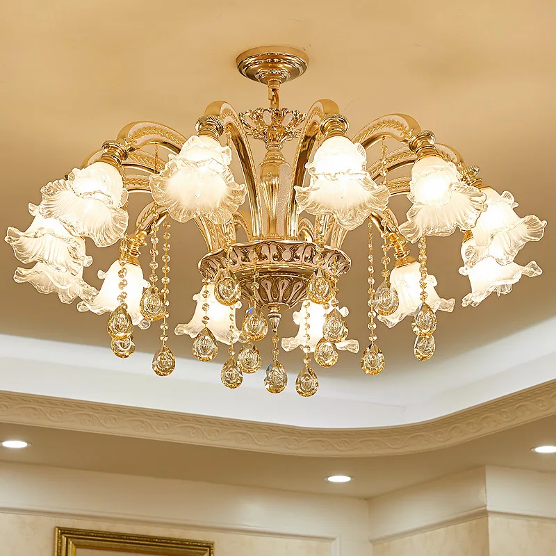 2024 Best Selling Modern Luxury European Crystal Chandelier for Bedroom Dining Living Room