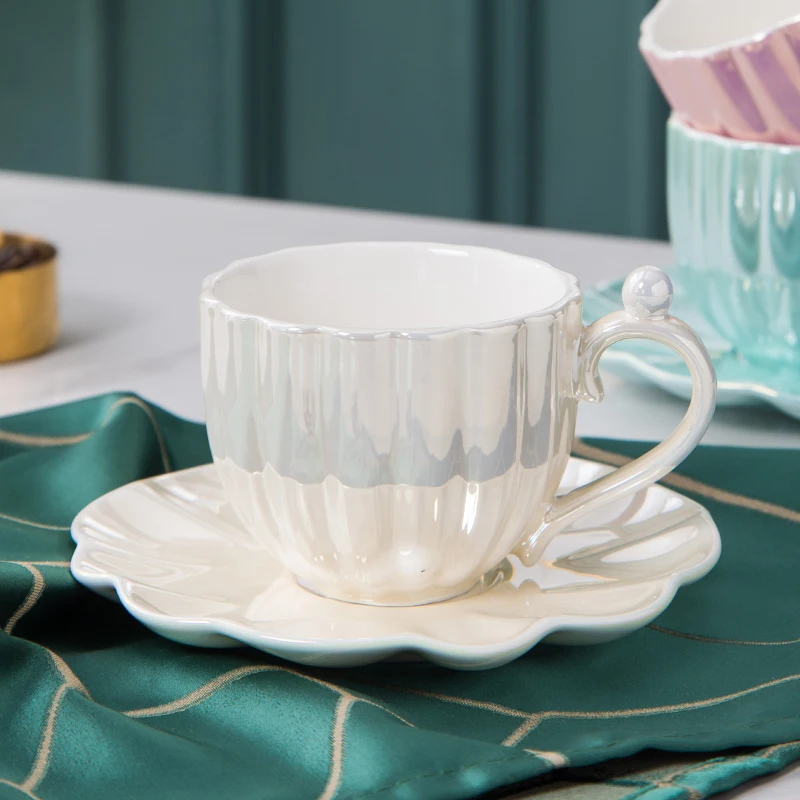 Hot Selling Coffee Cup And Saucer Porcelain Tea Cups And Saucers Ceramic Coffee Cup Set With Handle