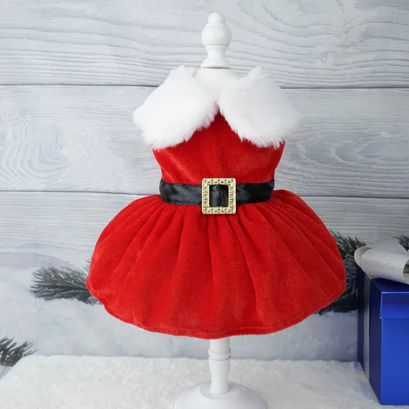 Hight Quality Christmas Dog Princess Dress Autumn And Winter Puppy Dog Christmas Clothes For Small Dogs