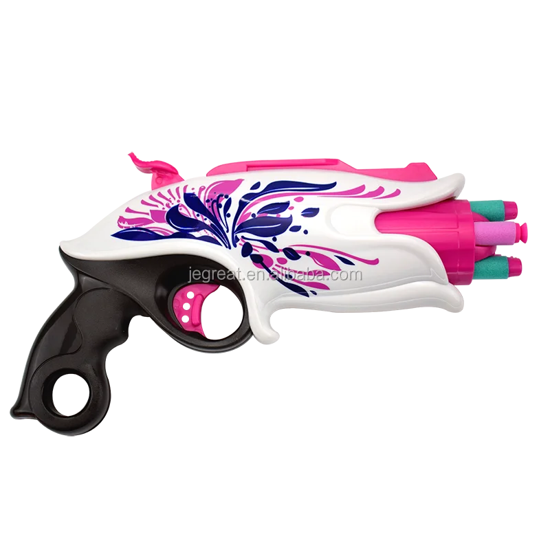 ABS Plastic shooting Blaster toy gun with 20pcs soft foam bullets refill darts for girl