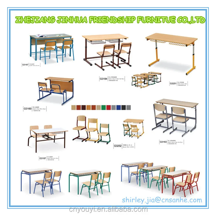 School Single Desk Chair Student School Furniture Study Table Chair Set by low price