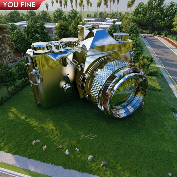 Outdoor Modern Mirror Polished Metal Statue Large Stainless Steel Abstract Sculpture