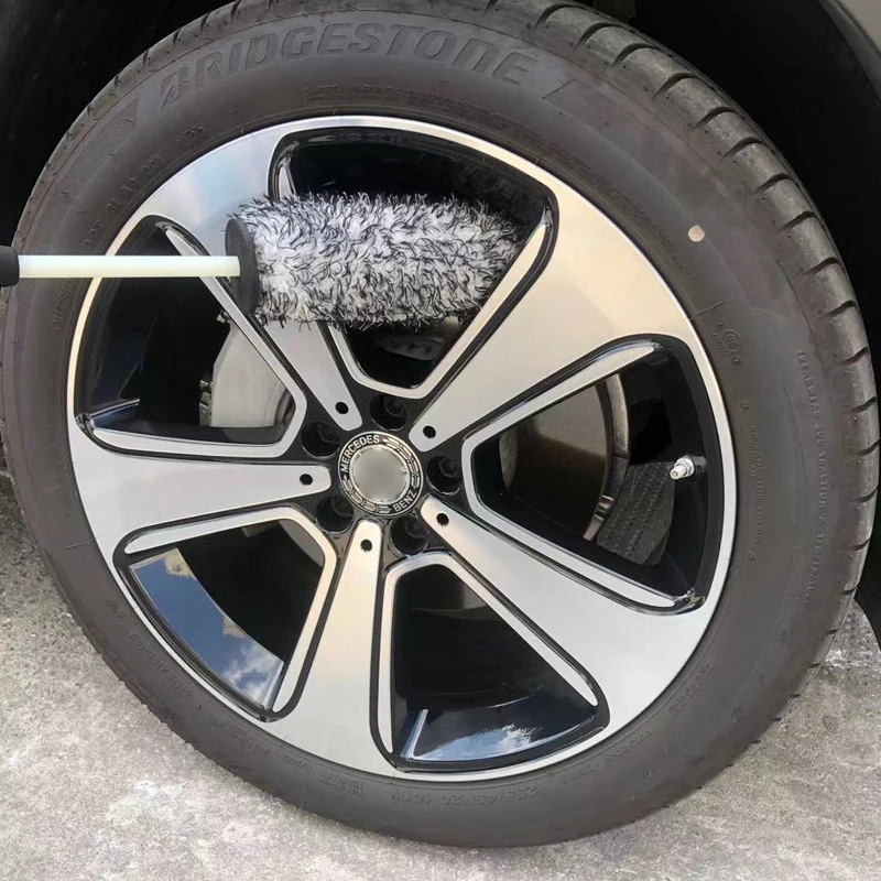 Car Wash Super Brush Microfiber Premium Wheels Brush Non-Slip Handle Easy To Cleaning Rims Spokes Wheel Barrel Car Accessories