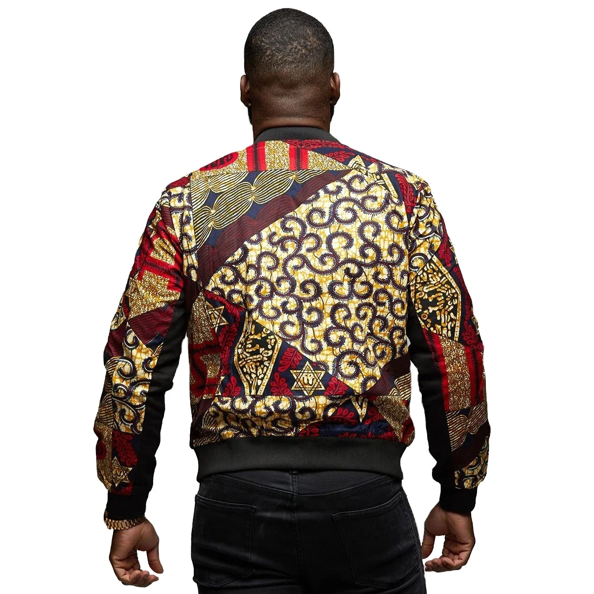 Мужская куртка-бомбер с принтом в африканском стиле