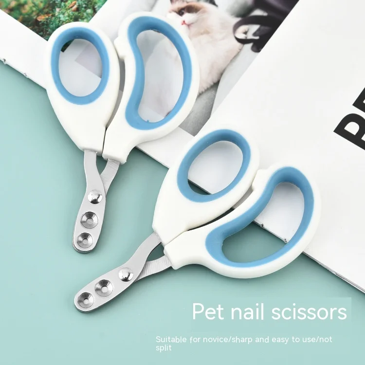 Stainless steel binocular small blind scissors Cat and dog nail clippers Pet round hole nail clippers