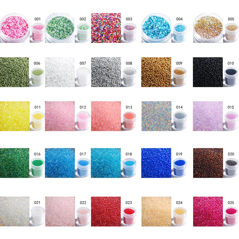 Transparent AB Symphony Colorful Bubble Beads Microbeads Glass Non-porous Small Beads Nail Caviar Beads
