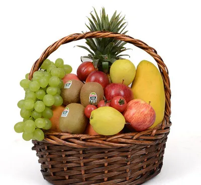 Wholesale cheap handmade oval  suppliers wicker fruit basket empty gift basket with handle